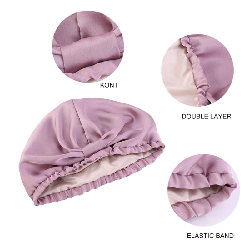 غطاء رأس للنوم للنساء من طبقة مزدوجة تقليد لعام 2021 غطاء رأس مرن للنوم عند الصدر غطاء للشعر غطاء رأس لغطاء الرأس