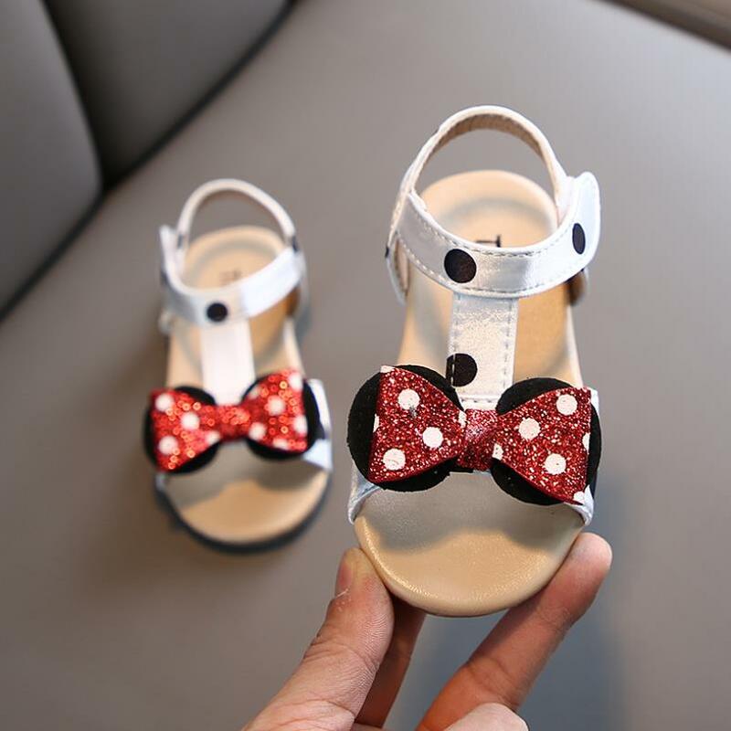 New Summer sandals Children girls shoes Infant Kids sandal Baby Girls Minnie Bow Princess Rubber Sandals Shoes