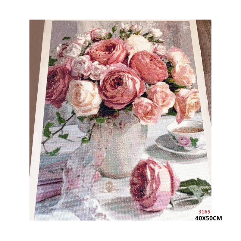 Evershine — Peinture de diamant 5d à mosaïque de rose, kit complet de broderie de perceuses carrées, en point de croix, à image de fleurs, pour bricolage, décoration de maison