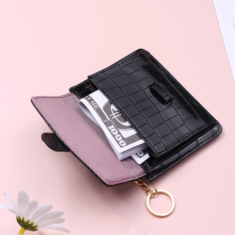 2021 New Fashion 1pc Mini portafoglio porta carte di credito multi-card moda Pu cerniera studente donna portamonete portafoglio con fibbia Vintage