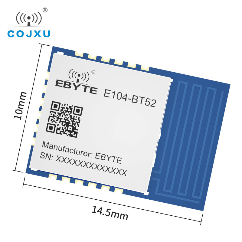 DA14531 UART 모듈에 2.4Ghz 청색 치아 BLE5.0 90m 장거리 SMD PCB 저에너지 Cojxu E104-BT52-V2.0 무선 송수신기