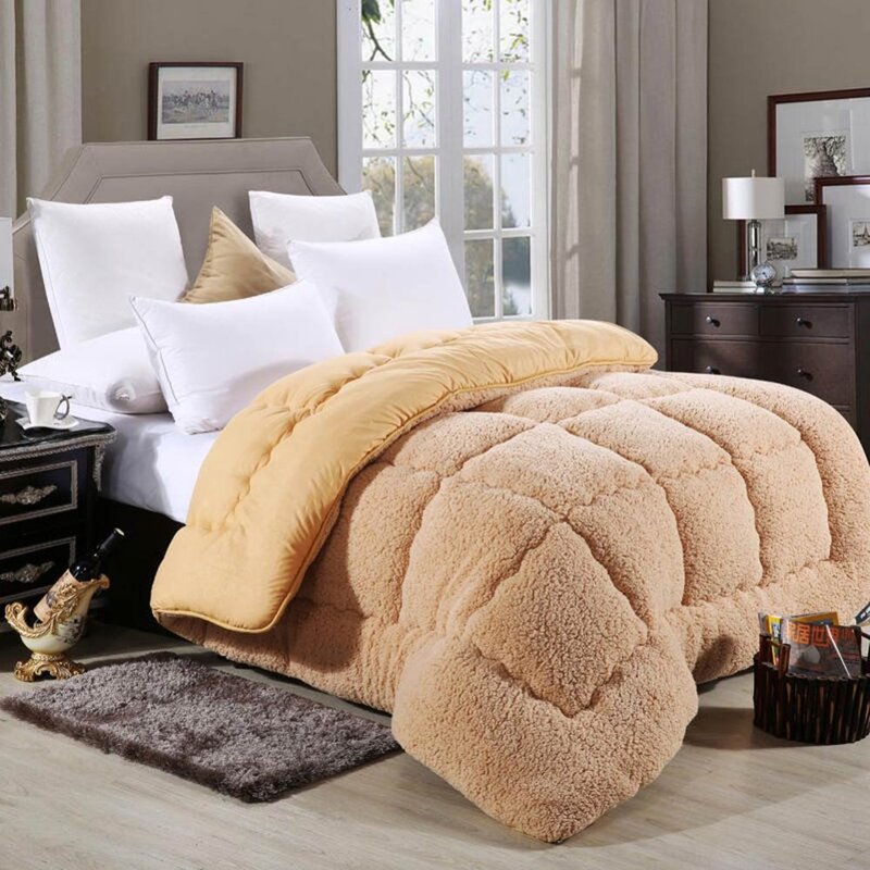Svetanyaอุ่นหนาผ้าปูที่นอนฟิลเลอร์ประดิษฐ์แกะผ้าขนสัตว์ชนิดหนึ่งผ้าห่ม