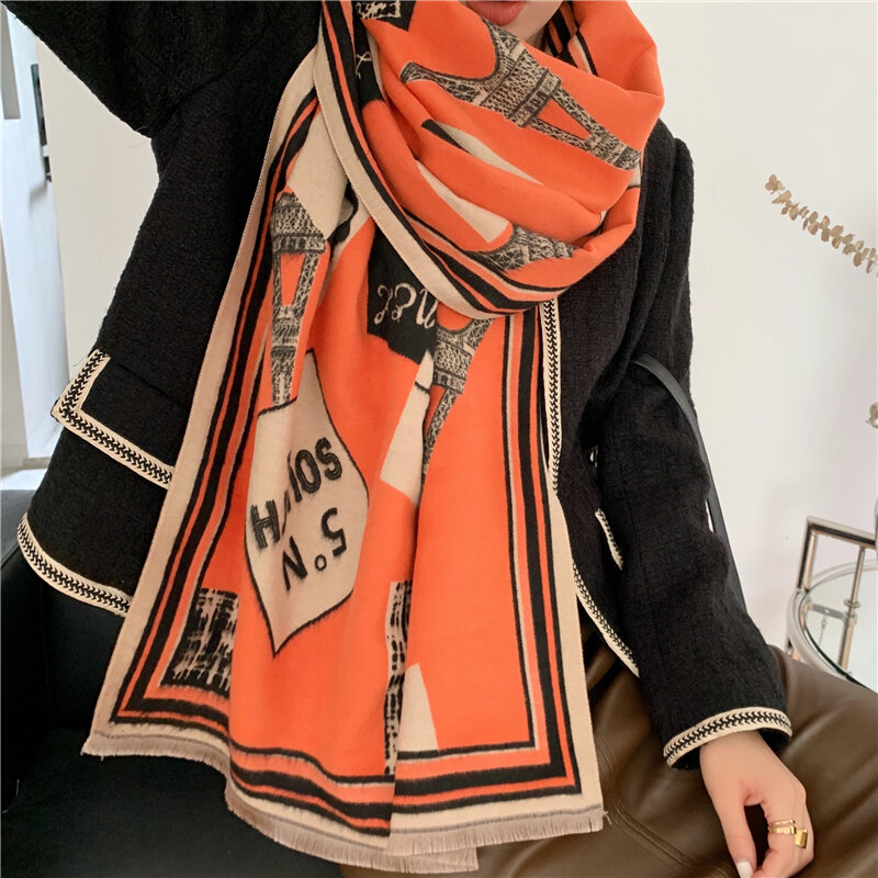 2021 фирменный женский шарф, зимний теплый кашемировый шейный платок из пашмины, женский большой шарф Bufanda, накидки, пончо, платок