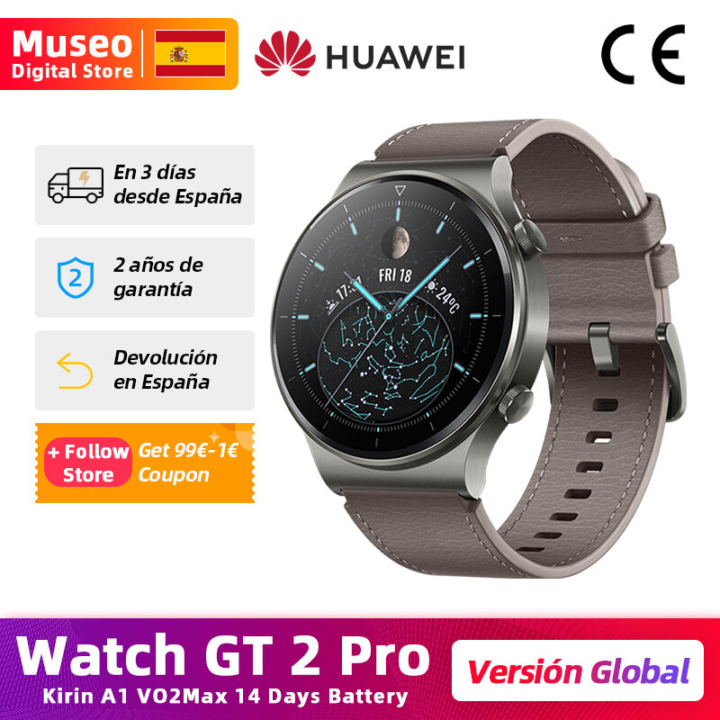 HUAWEI – montre connectée Watch GT2 Pro, Version globale, processeur Kirin A1 VO2Max, batterie avec 14 jours d'autonomie, GPS, moniteur de fréquence cardiaque et détection de la SPO2