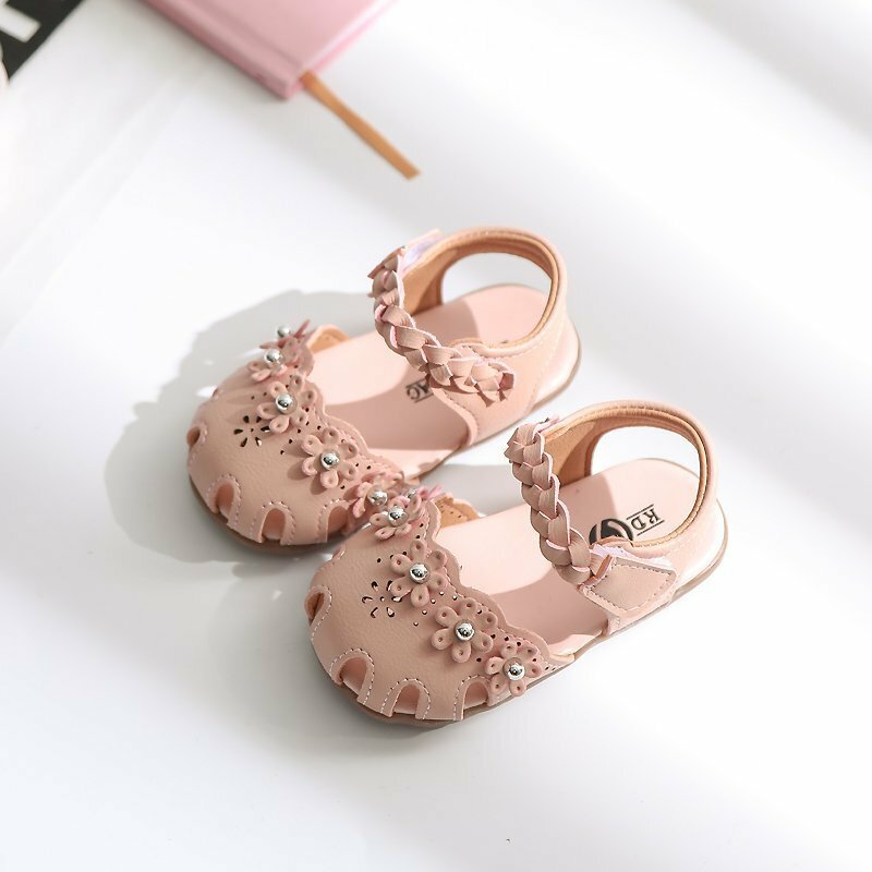 Dziecięce buty sandały niemowlęce miękkie podeszwy maluch księżniczka dziewczynka Baotou letnie buty damskie buty dla dzieci dziewczęce różowe sandały