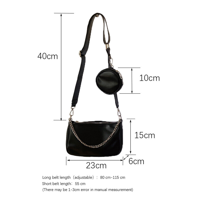 2021 New 2 Pieces Set Messenger Bags Women Retro Crossboy Bags pu Leather Shoulder Bag With Coin Purse And Female Handbag purse