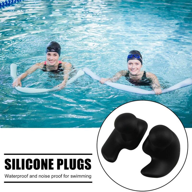 Tapones de silicona para los oídos, impermeables, suaves, a prueba de polvo, Ambiental para deporte, accesorios para buceo y natación, 1 par