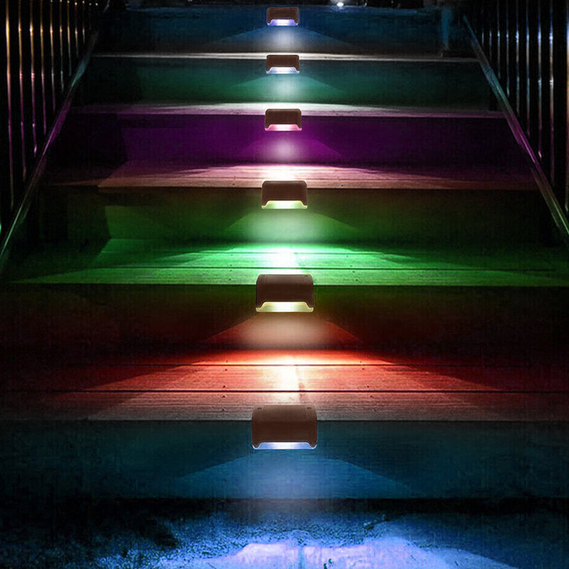 Zewnętrzne światła solarne wodoodporne podświetlenie schodka Led energia słoneczna światło ogrodowe dekoracja lampy do Patio schody ogrodowe ogrodzenie podwórka jasne