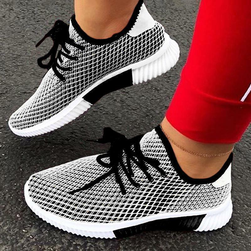 2020 Fashion Vulcanized Shoes Woman Outdoor Lightweight Casual Shoes Breathable Lace Up Sneakers Shoes Women Zapatillas Mujer