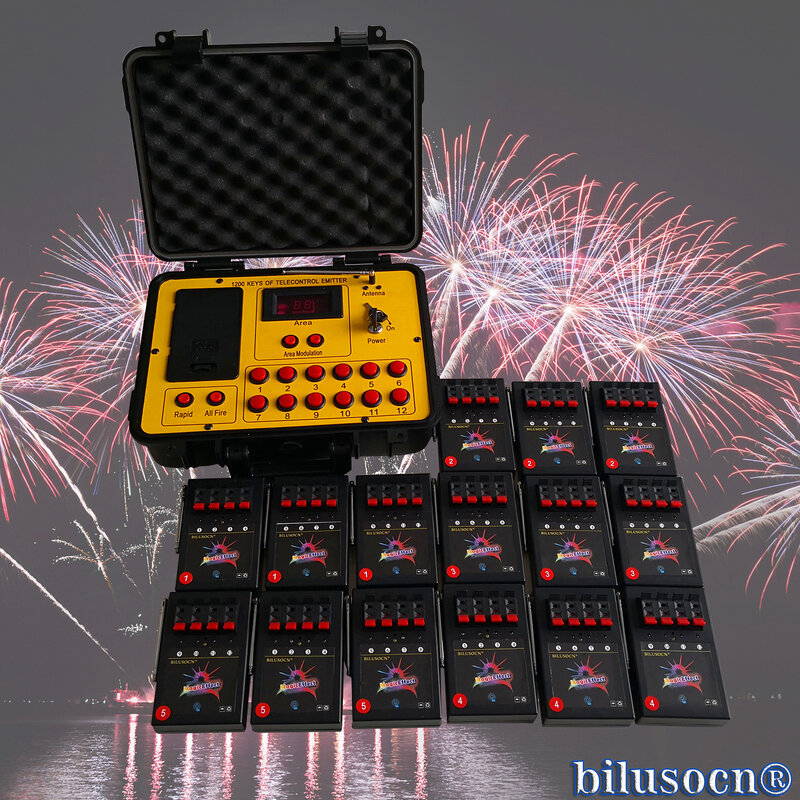 BILUSOCN Free Shipping Wireless 1200 group 60 channel Cues transmitter connect Remote radio fire Fire-work Remote Firing System