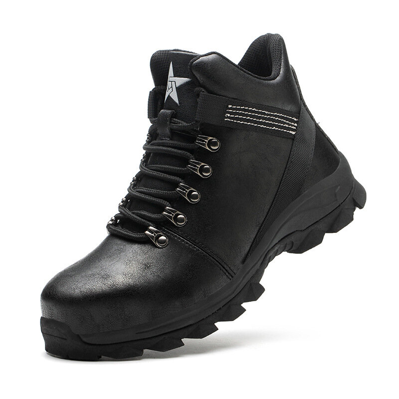 2021 stivali da lavoro alti da uomo scarpe con punta in acciaio antisfondamento indistruttibili scarpe antinfortunistiche antiforatura stivali da moto moda uomo