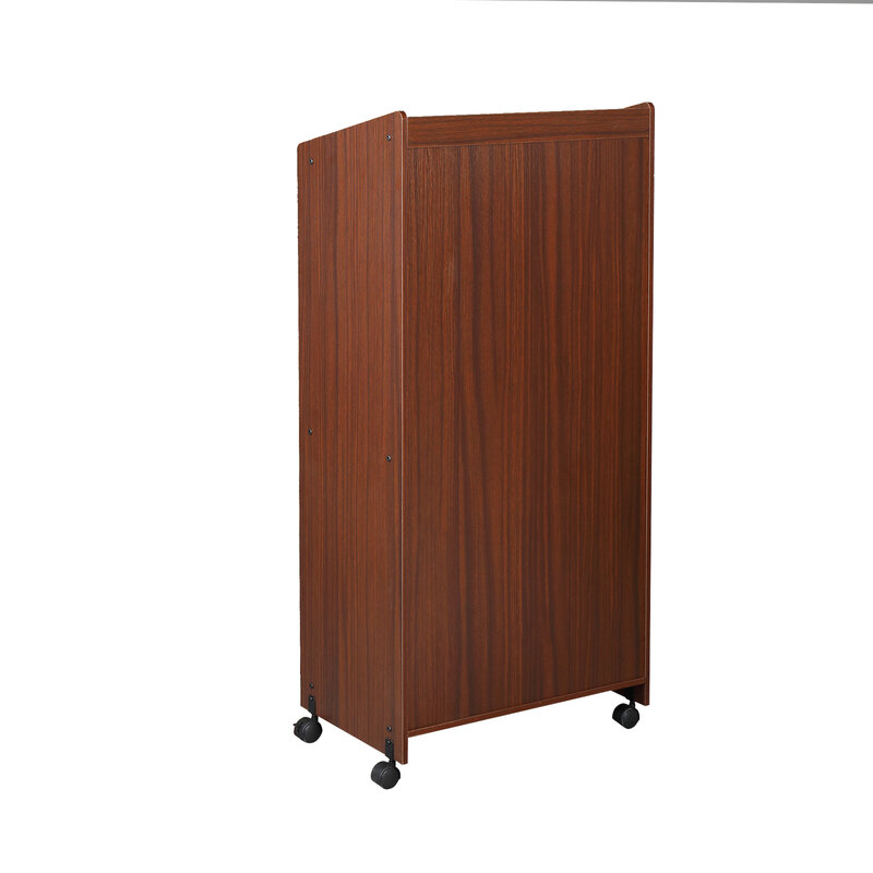 Soporte de podio portátil, mesa de madera con compartimentos, Color nogal, extraíble, 125x38x58,5 CM, disponible en EE. UU.