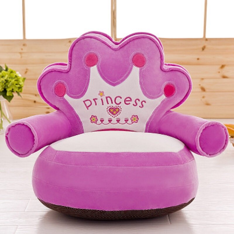 Coroa assento do bebê de pelúcia sofá capa cadeira saco dos desenhos animados assento jogo criança segurança assento capa anti-colisão tatami sofá sem estofamento