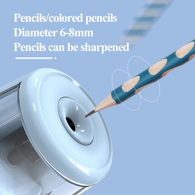 Электрическая точилка для карандашей Tenwin 8032, автоматическая точилка для карандашей 6-8 мм и цветных карандашей, школьные принадлежности