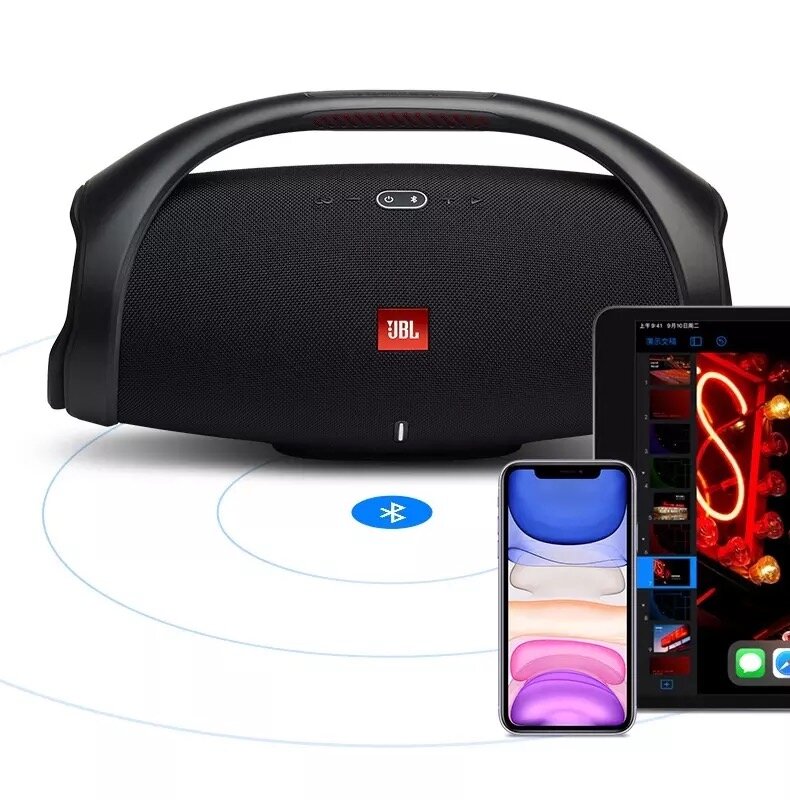 Boombox-altavoz estéreo 2 altavoz inalámbrico portátil con Bluetooth para exteriores, Subwoofer de música dinámico, resistente al agua