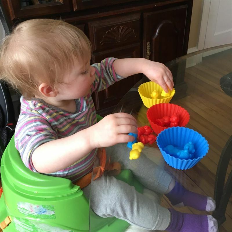Детская игрушка Монтессори, подсчитывающий медведь, Монтессори, развивающая Радужная игра для познания, Обучающие игрушки, подарки