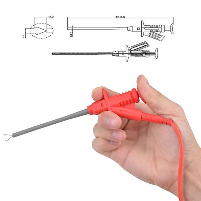 Ziboo kit de condutas de teste kit-12 multímetros, com clipes de jacaré, agulha de perfuração não destrutiva, sonda de teste, flexibilidade de clipe de gancho.