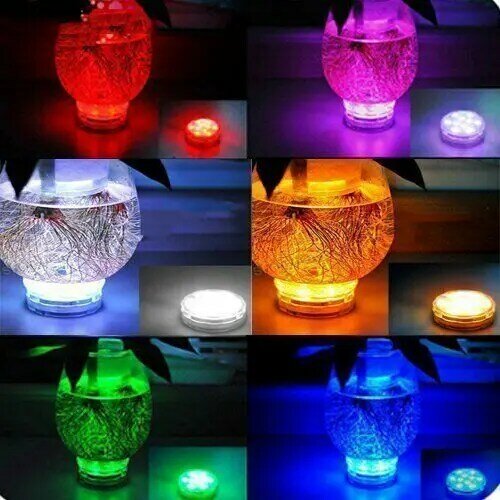 Multicolor Submersible Led Light with Remote Control IP67 Waterproof Underwater tea light for Vase Garden Swimming pool Wedding
