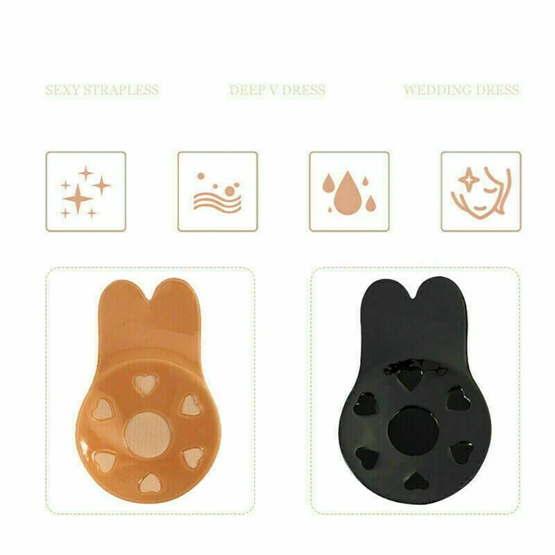 Invisible Silicone Nipple Covers Breast Lift Push Up Bra Tape Sticker Pad Summer Tops Soft Free Letter Tape Pair Pads Push