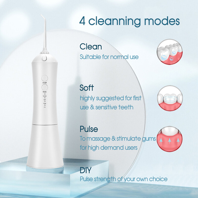 BOi-口腔洗浄用のインテリジェント電気刺激装置,USB充電付きポータブルウォーターパルス,防水,230ml