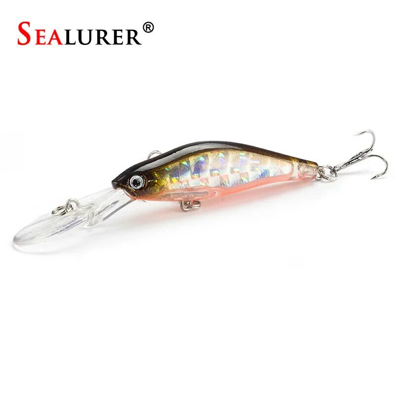 SEALURER-Wobblers láser, aparejos de pesca con ojos 3D que se hunden, señuelo de pesca, Crankbait 6 #, 1 ud.