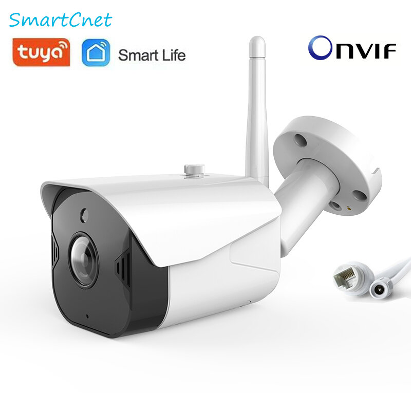 Tuya الحياة الذكية Onvif HD 1080P مقاوم للماء في الهواء الطلق كاميرا IP P2P كاميرا أمان لاسلكية رصاصة CCTV كاميرا مراقبة قذيفة معدنية