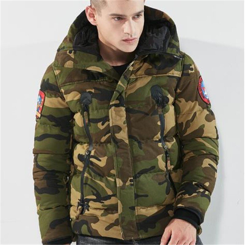 Mais novo inverno engrossar camuflagem parkas casacos de algodão acolchoado com capuz quente militar tático windbreak jaqueta masculina casaco