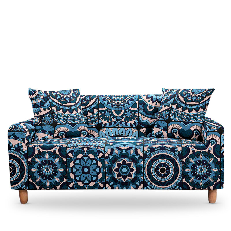 Housse de canapé élastique pour salon, protection de canapé pour 2/3 places, fleur de Mandala bohème pour canapé sectionnel