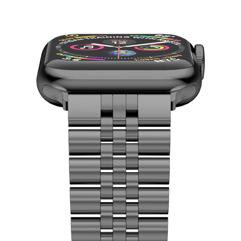 Pulseira de aço inoxidável de ligação, pulseira de substituição para apple watch series 4 5 44mm 40mm, iwatch 3 2 1 38mm 42mm, pulseira de metal