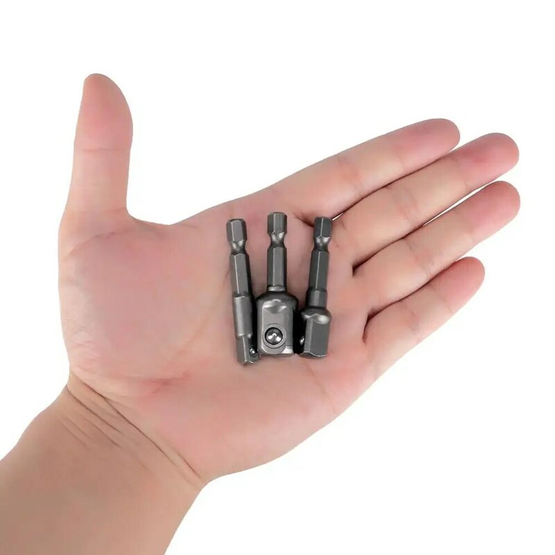 3 Buah 1/4 "3/8" 1/2 "Driver Adapter Hex Wrench Extension Drill Bits Socket Adapter Power Extension Bit Set untuk Drill Nut Driver