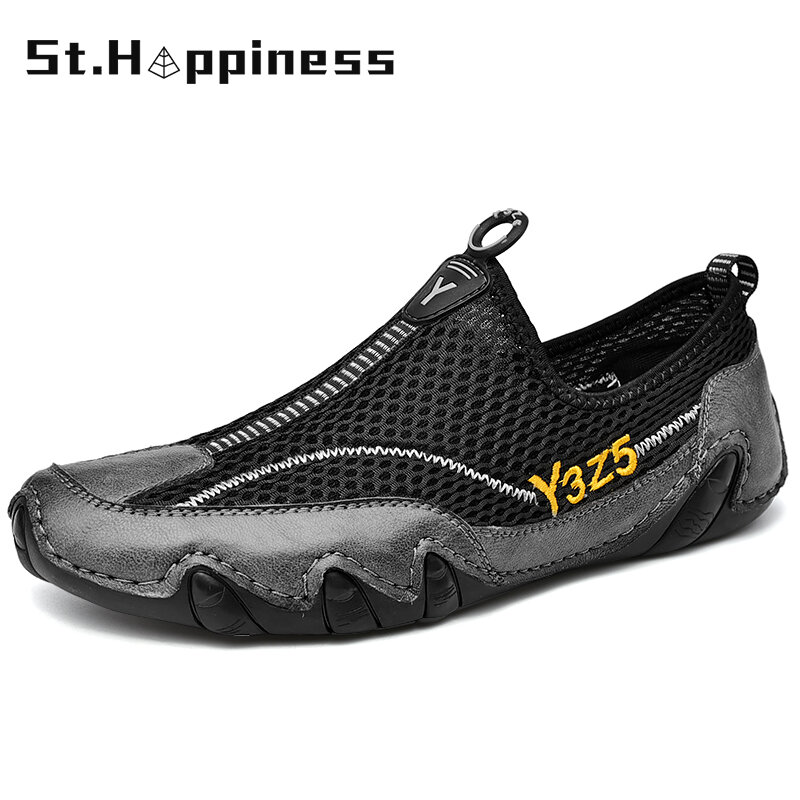 2021 New Summer Octopus No Tie Men's Mesh Casual Shoes Fashion Loafers Lightweight Driving Shoess Outdoor Non-Slip Walking Shoes