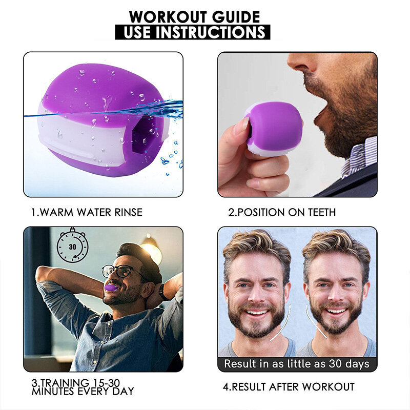 Фитнес-маска для лица для мужчин, поп-рот, тренажер для мышц челюсти, жевательные мячики, выключатель для укуса, тренировка, уход за кожей тел...