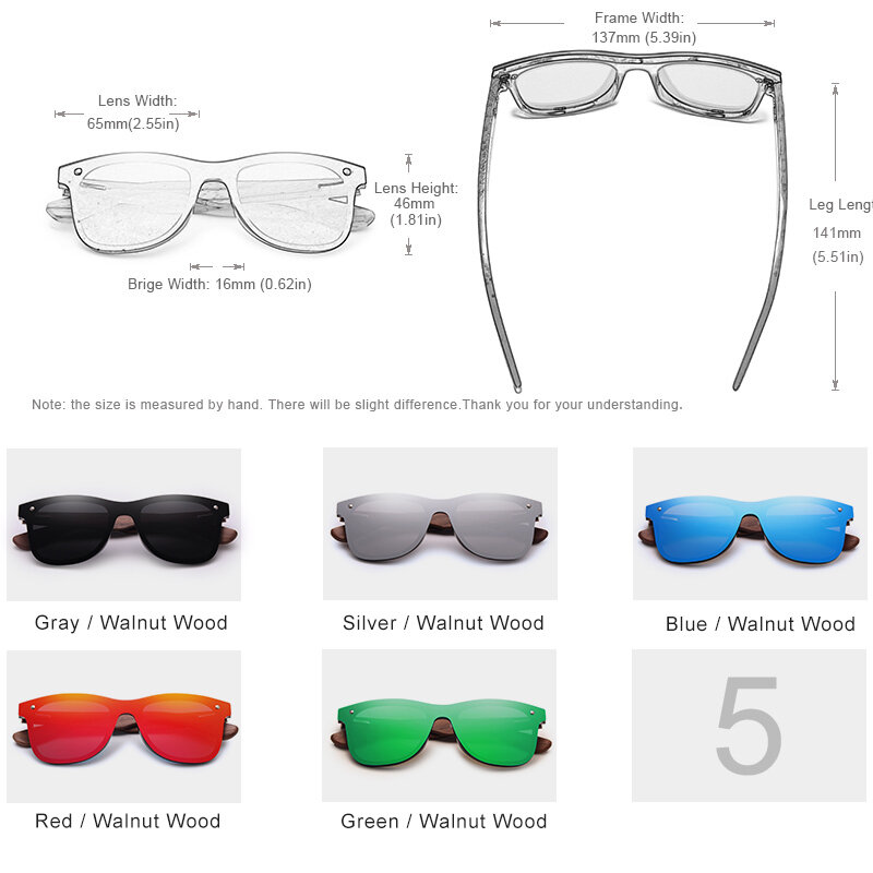 GXP 패션 남성 수제 무테 편광 천연 호두 나무 선글라스 미러 UV400 안경, 여성 운전 태양 안경