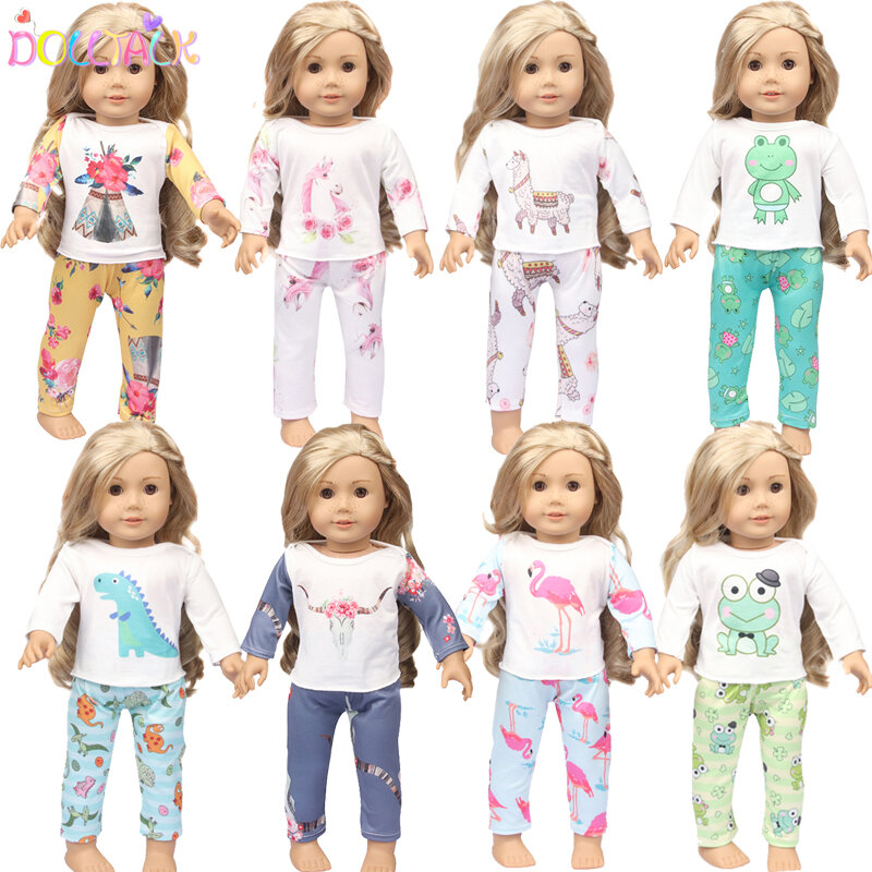Nuovi vestiti per bambole Born Baby Fit 18 pollici 40-43cm Doll Unicorn Alpaca Frog Dinosau Flamingo Clothes For Doll Toy accessori