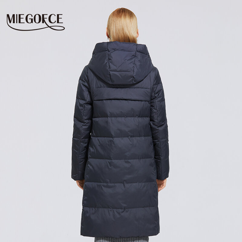 MIEGOFCE-스탠드 칼라 패브릭 방수 파카 코트 여성용, 코튼 컬렉션 방풍 자켓, 2021 신상
