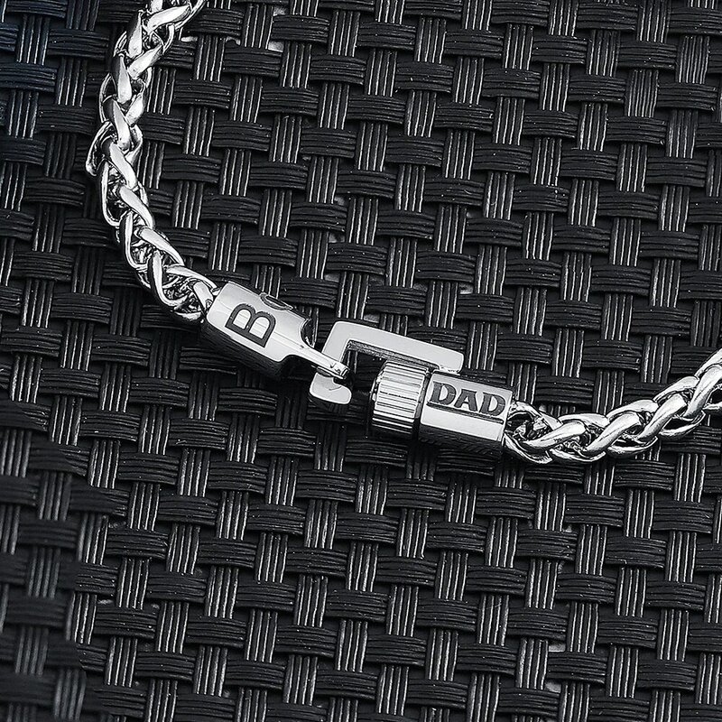 Bracelet personnalisé en acier inoxydable pour hommes, bijoux cadeau de fête des pères