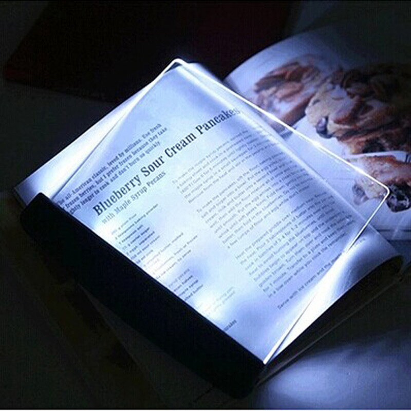 Luz LED de libro para lectura, lámpara de lectura con placa plana para viajes, dormitorio, escritorio, protección ocular, novedad