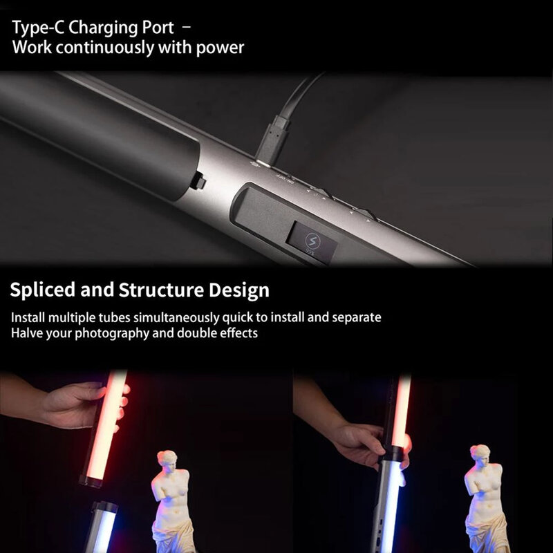 YC cebula energia Tube wideo LED Stick ręczna kontrola aplikacji światła fotografia Studio regulowany kolor temperatura 3200-6200K