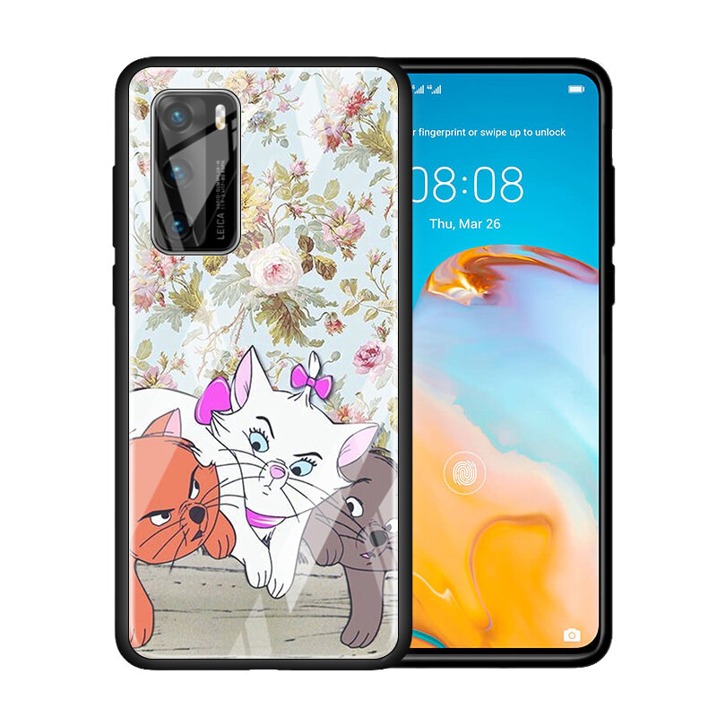 Disney – coque de téléphone en verre trempé, étui de luxe pour Huawei P40 P30 Pro Plus P20 P10 Lite P Smart Z 2021 2020 2019