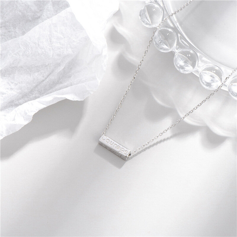 Sodrov 925 prata esterlina colar pingente para mulher inglês lettering colar de alta qualidade prata 925 pingente de jóias