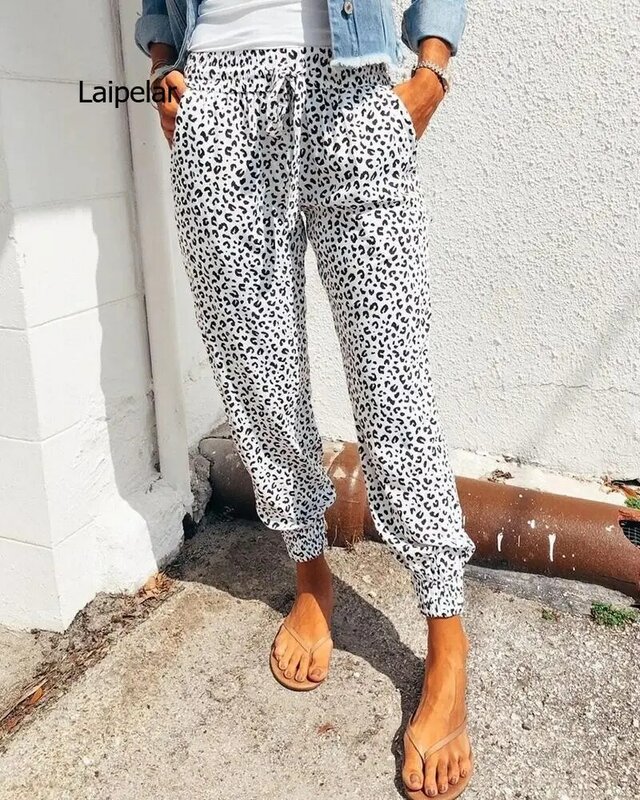Pantalones Largos De Verano Con Estampado De Leopardo Para M 