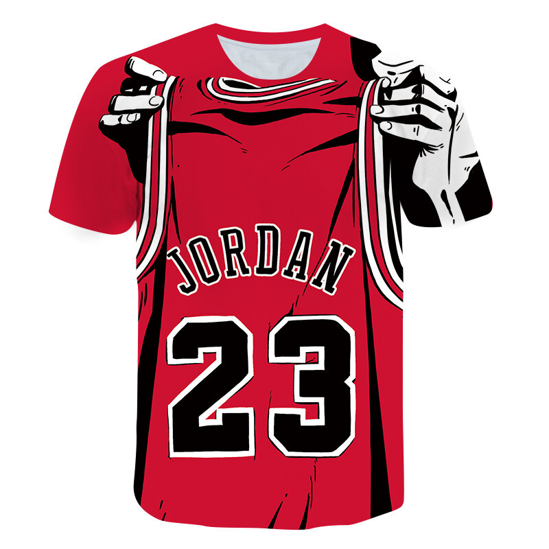 2021夏の古典的な少年のtシャツ少年バスケットボール神番号23ブランコファッションカジュアルラウンドネック半袖オーバーサイズ