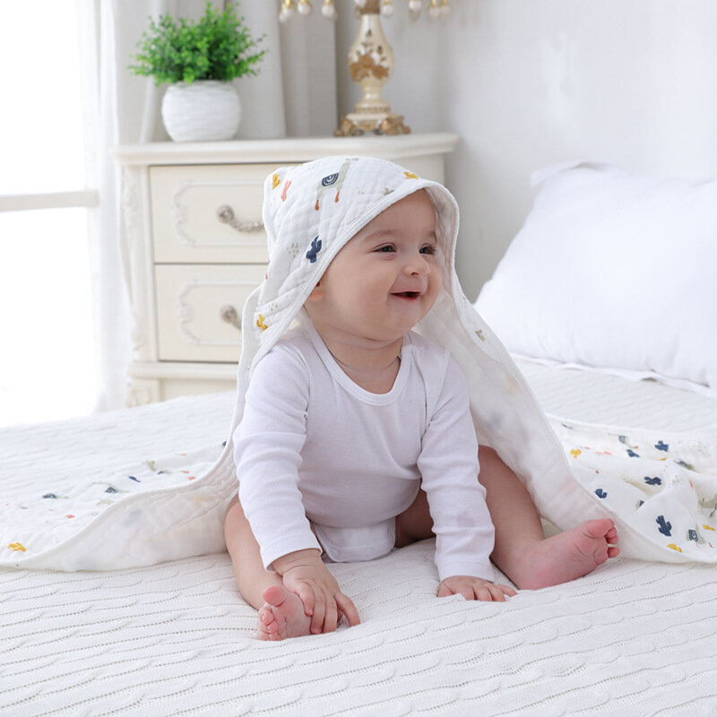 0-6Months 6 Layers Cotton Baby Swaddle Wrap Baby Bedding Blanket For Infant Newbron 85*85cm Stroller Cover Baby Nursing Towel