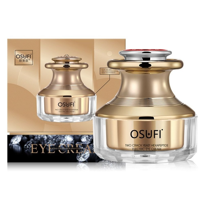 OUSFI-crema ocular eléctrica de seis péptidos, suero de radiación infrarroja Saccharomyces Bifidus, hidratante antiarrugas para el cuidado de los ojos, 50g