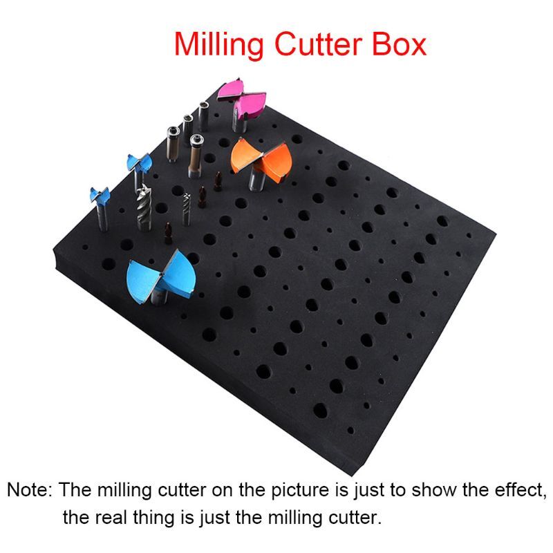 110 Holes Router Bit Tray Storage Holder for 1/4'' 1/2'' Shank Milling Cutters