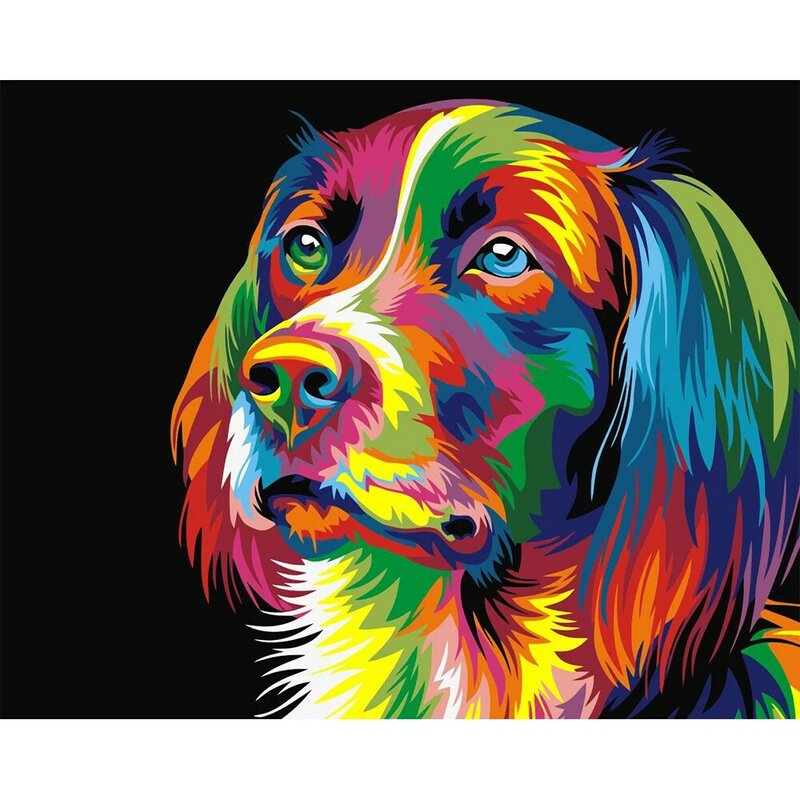 40x50CM Frameless Canvas Adult Oil Painting Home Decoration Poster DIY By Number Painting Animal Picture Acrylic Paint Mural