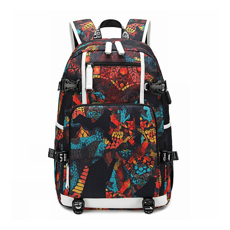 Mochilas impermeáveis oxford com impressão usb, mochila de viagem para estudantes escola para mulheres homens bolsa de ombro com imagem de logotipo personalizável