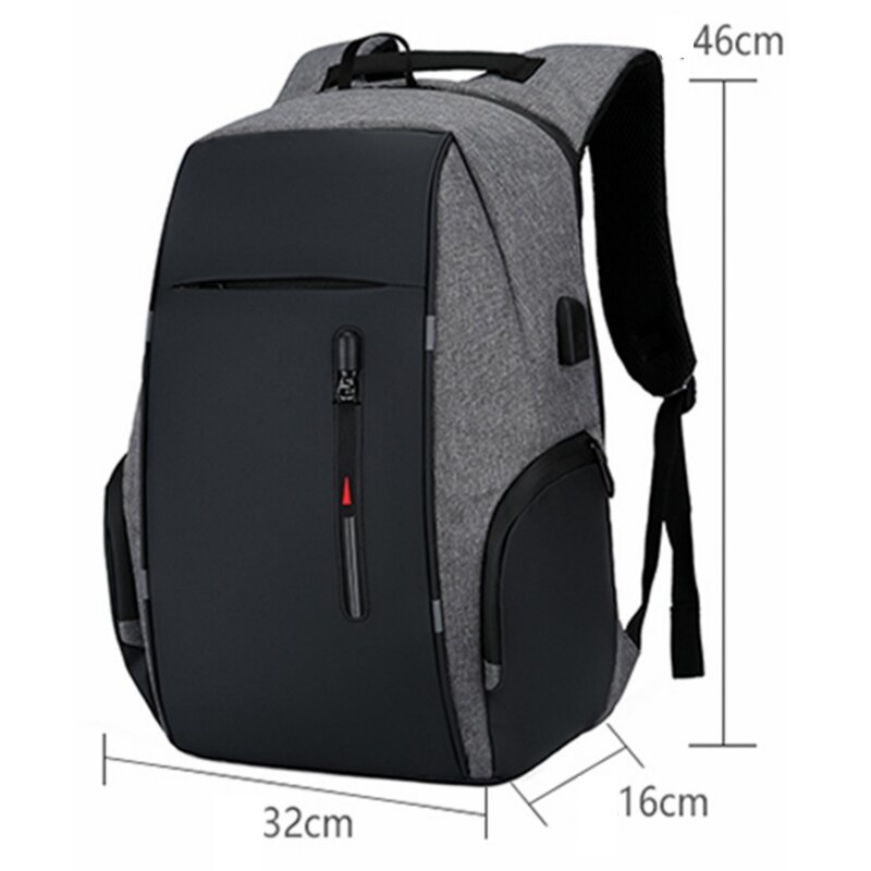 Moda męska plecak wielofunkcyjny wodoodporny 15.6 "torba pokrowiec na laptopa wodoodporny USB Charge tornister torba podróżna