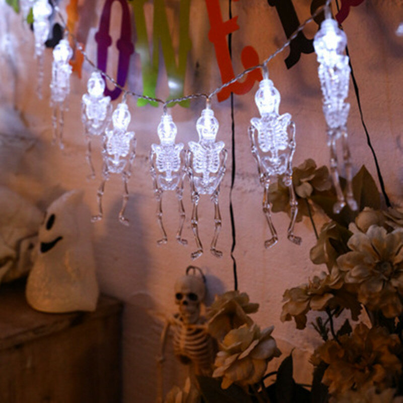 Halloween girlanda żarówkowa Led światła duch czaszka Bat dekoracyjne światła zasilany z baterii impreza z okazji Halloween ogród dekoracja na zewnątrz lampki dekoracyjne