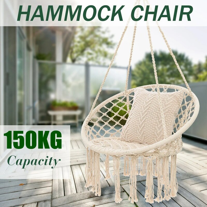 Kursi Gantung Ayunan Hammock Bundar Hammock Bundar Furnitur Dalam Ruangan Luar Ruangan Kursi Hammock untuk Asrama Taman Anak Dewasa